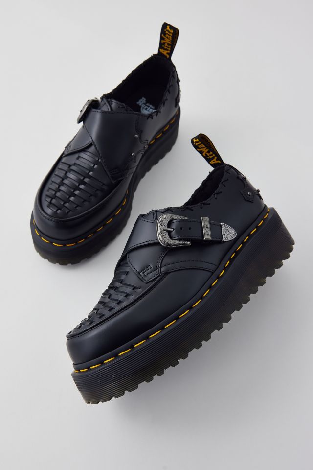 ★US買付★Dr. Martens Ramsey Platform Creepers Dr. Martens Ramsey Woven Smooth Leather Platform Creepers in