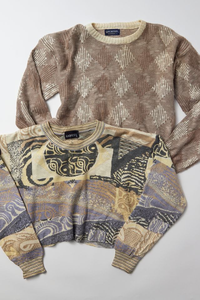 Urban Renewal Vintage Cropped Patterned Sweater #1