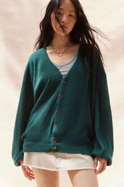 Urban Renewal Vintage Golf Cardigan In Green