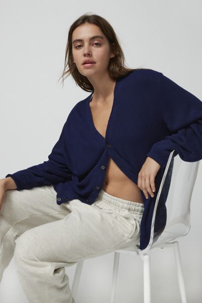 Urban Renewal Vintage Golf Cardigan In Navy