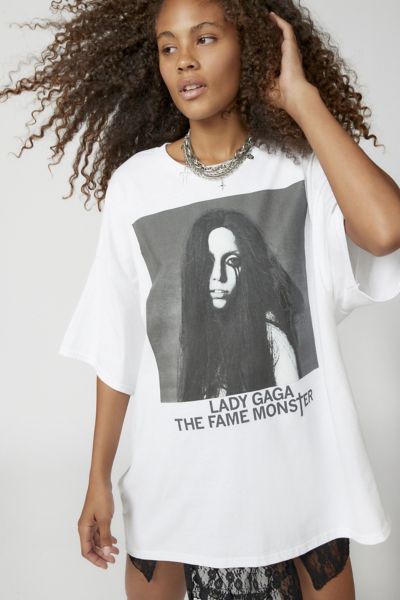 Lady Gaga「LADY GAGA SCARE TEE WHITE M」 Lady Gaga Chromatica Scare Me UO T Shirt Mens Size Large NWT