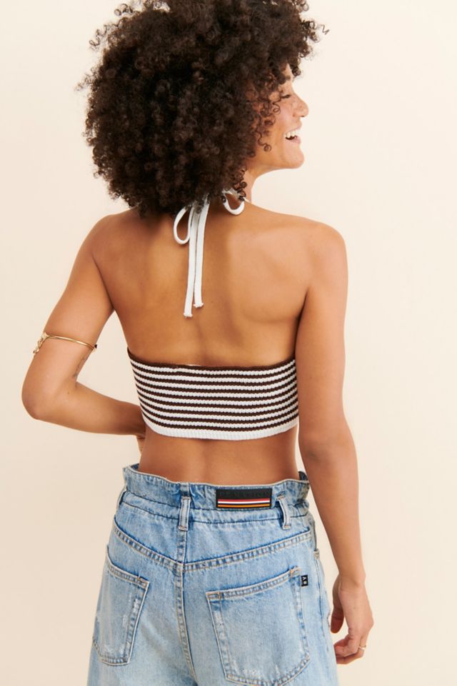 Six Crisp Days Knit Stripe Halter Top #1