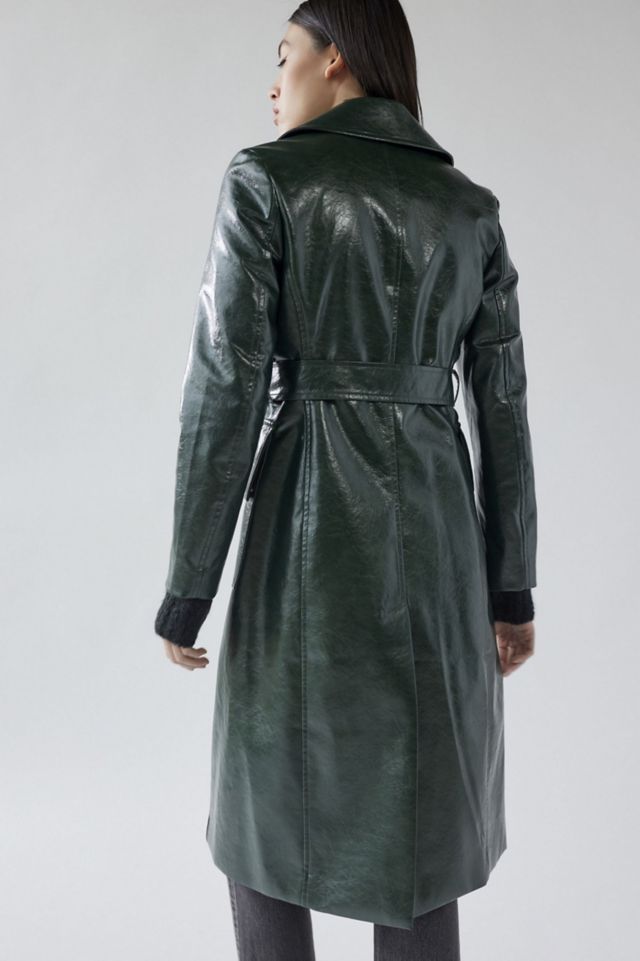 UO Chantel Faux Leather Trench Coat #1