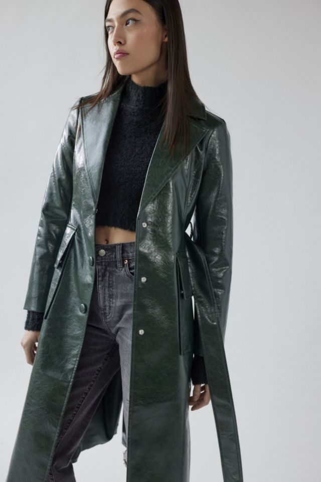UO Chantel Faux Leather Trench Coat #2