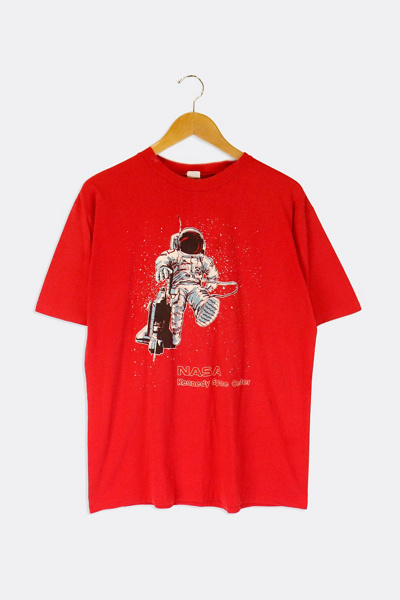 T-shirt Vintage NASA Années 80 - Kennedy Space Center Floride - Taille L - Marque Trench - Très Bon État