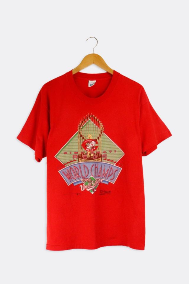 Vintage 1990 MLB Cincinnati Reds World Champ Game Mascot T Shirt