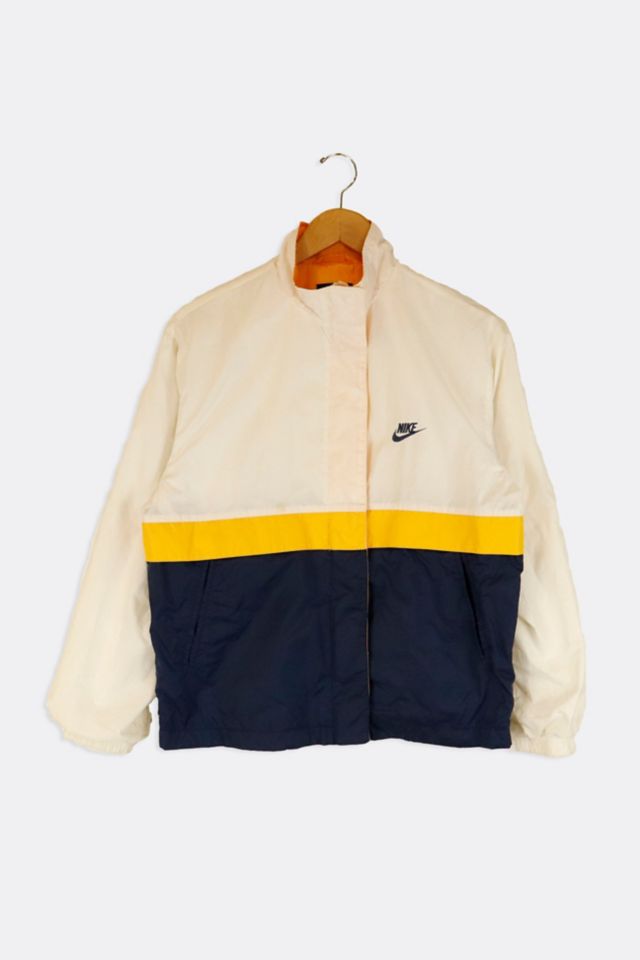 Yellow white and sales blue nike windbreaker