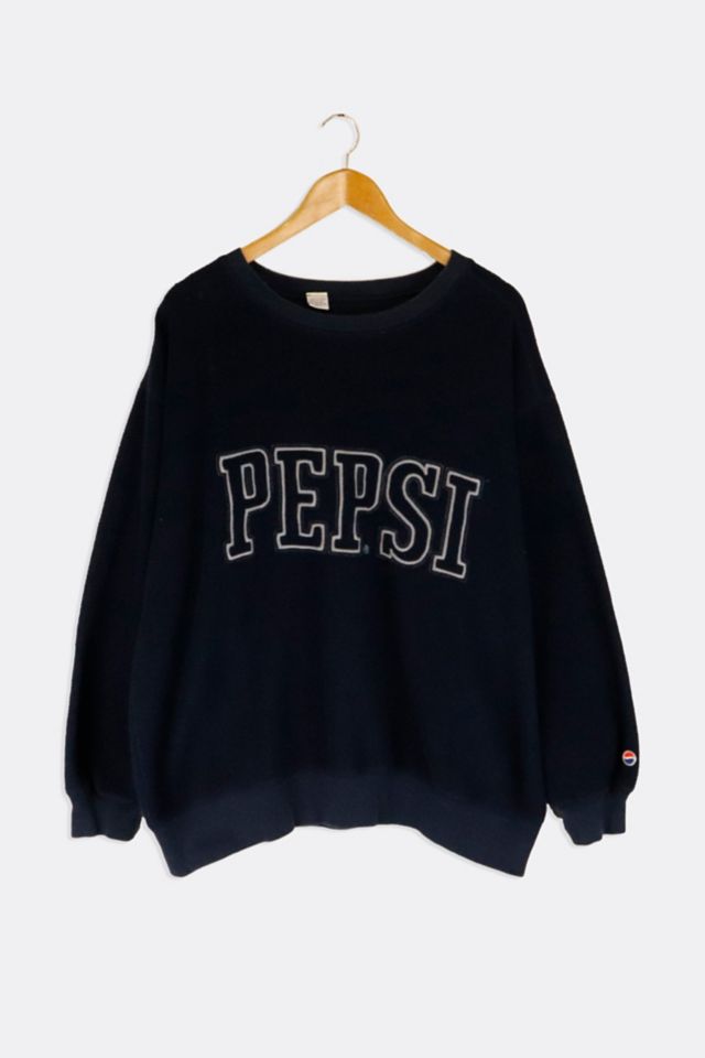 Vintage Pepsi Embroidered Lettering Fleece Sweatshirt Urban Outfitters