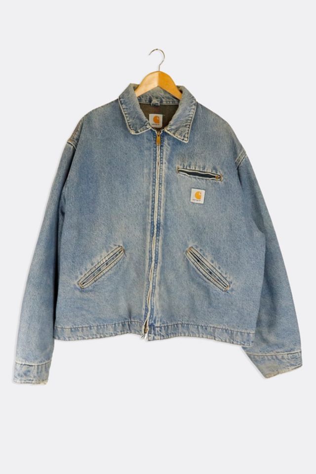 Carhartt denim zip jacket hotsell