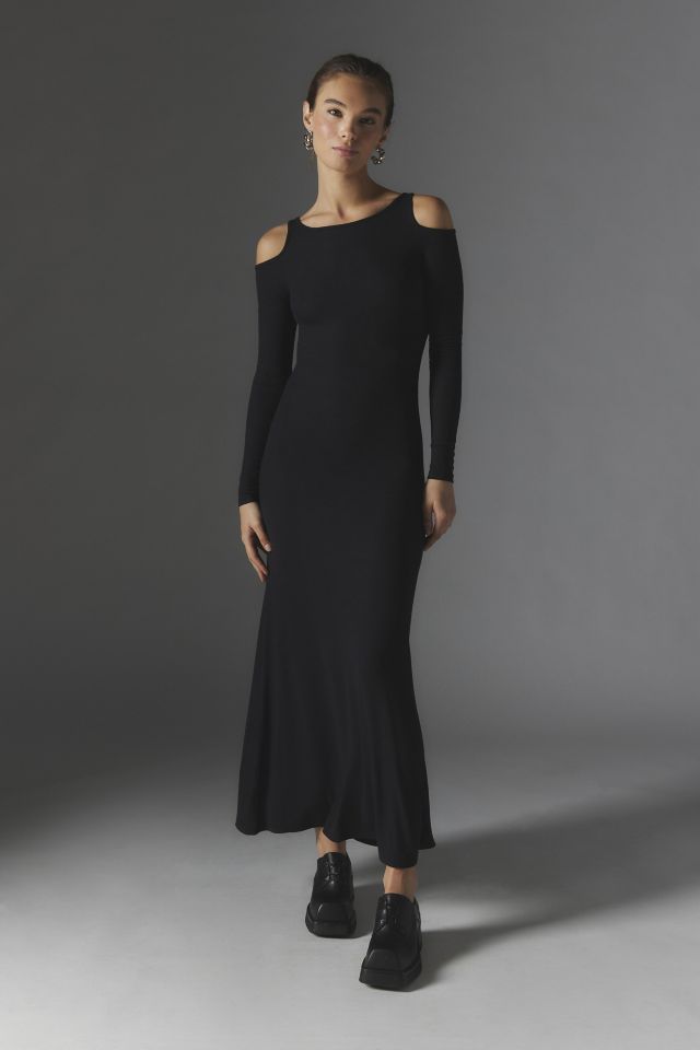 Silence + Noise Xandra Knit Cold Shoulder Maxi Dress #3