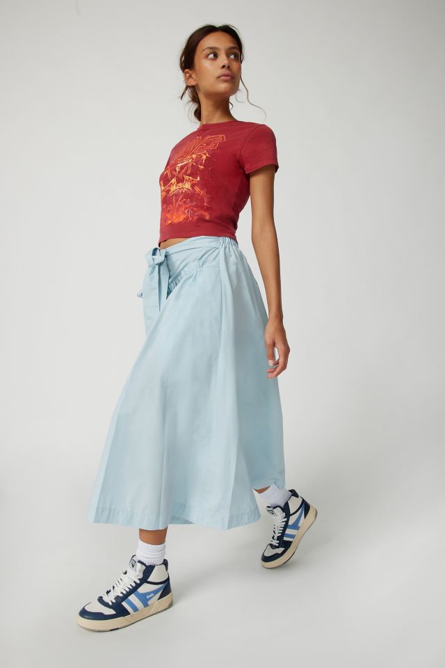 UO Brielle Taffeta Bow Midi Skirt | Urban Outfitters