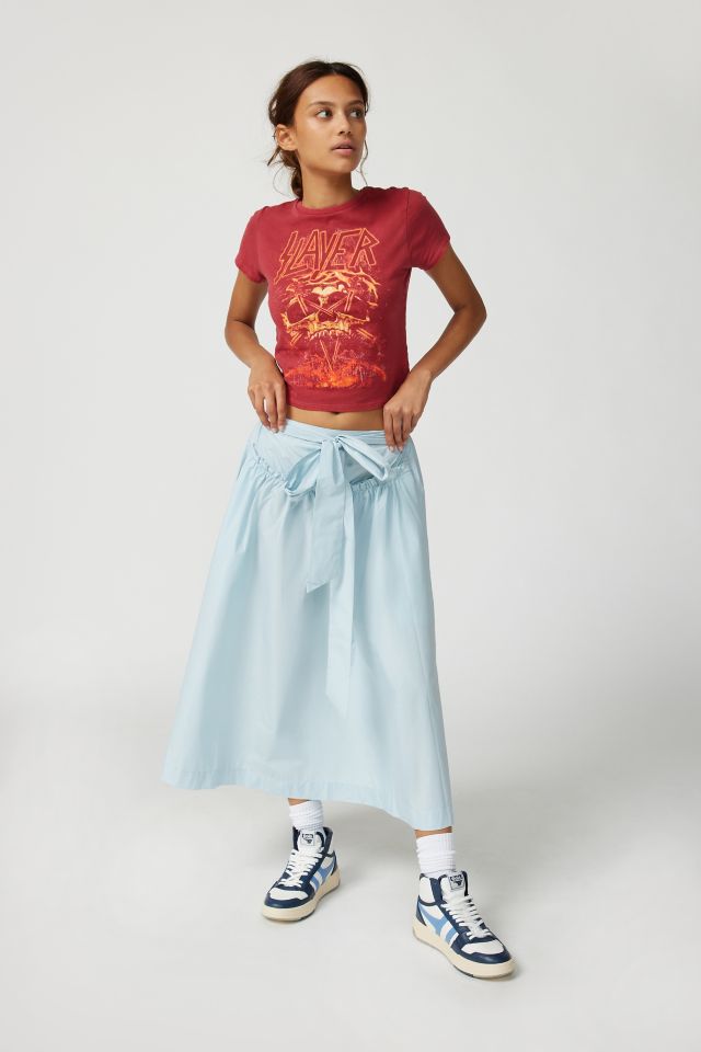 UO Brielle Taffeta Bow Midi Skirt #2