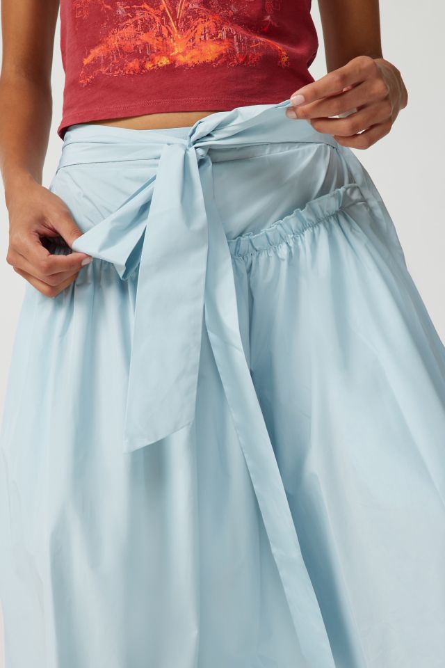 UO Brielle Taffeta Bow Midi Skirt #3