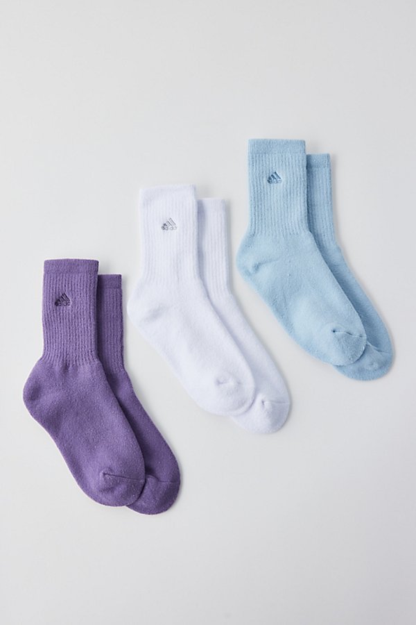 Adidas Originals Cushion Comfort Crew Sock 3-pack In Blue, Women's At Urban Outfitters In Multi