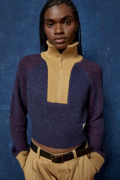 【BAON】[unisex] Comor corduroy collar color crop jumper Dallas Jumper