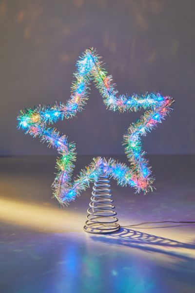 Tinsel LED Star Tree Topper Urban Outfitters Canada   86151107 095 B