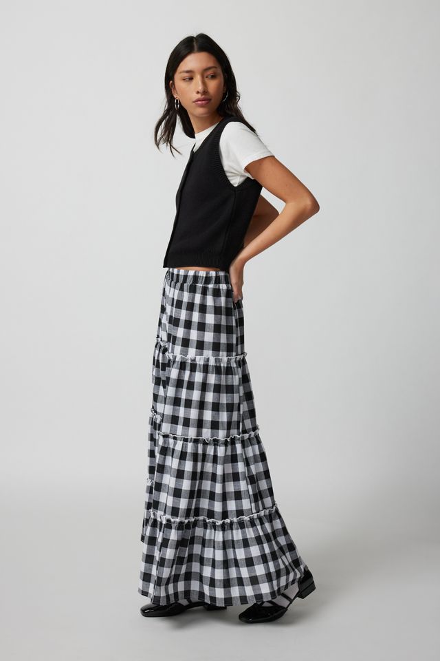 Urban Renewal Remnants Gingham Tiered Maxi Skirt #3
