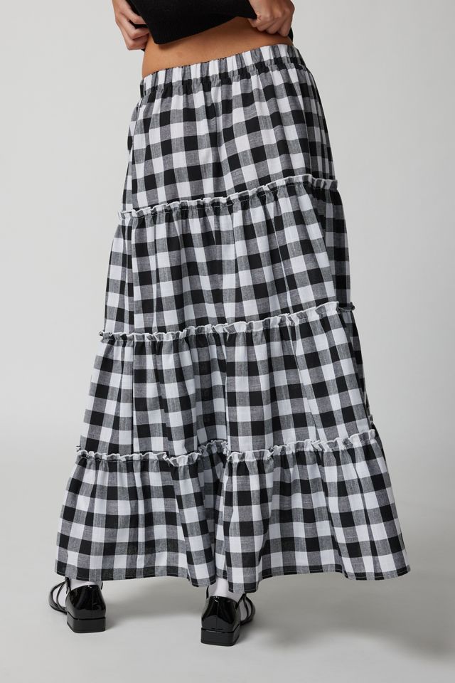 Urban Renewal Remnants Gingham Tiered Maxi Skirt #4