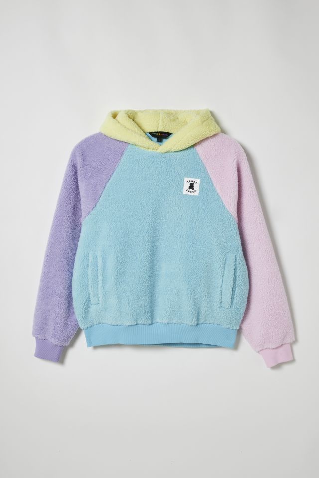 Teddy Fresh hoodie Sweatshirt Adult mens size Small color block streetwear  
