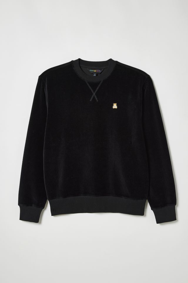 Teddy Fresh Velour Ribbed Crew Neck Sweatshirt | Urban Outfitters