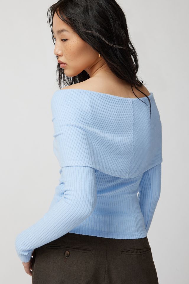UO Hailey Foldover Off-The-Shoulder Long Sleeve Top #3