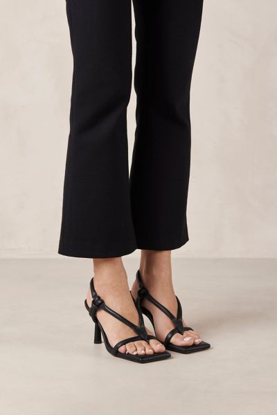 Alohas Woman Sandals Black Size 10 Soft Leather In Black