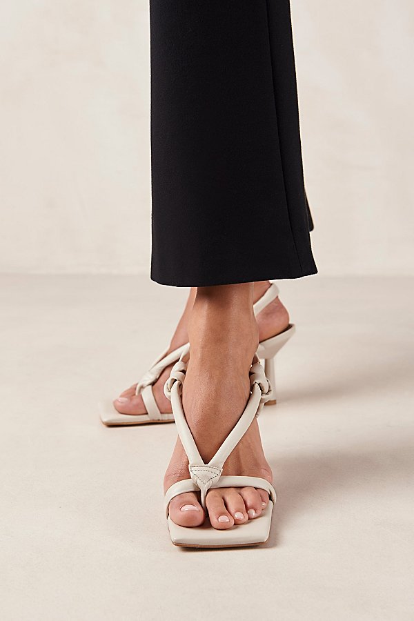 Shop Alohas Sheila Leather Heeled Sandal In Cream, Women's At Urban Outfitters