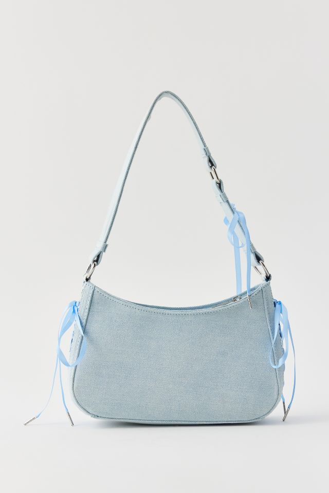 O Bag Doppio MicroManico in Denim e Eco-Pelle Cuoio cod. 17844