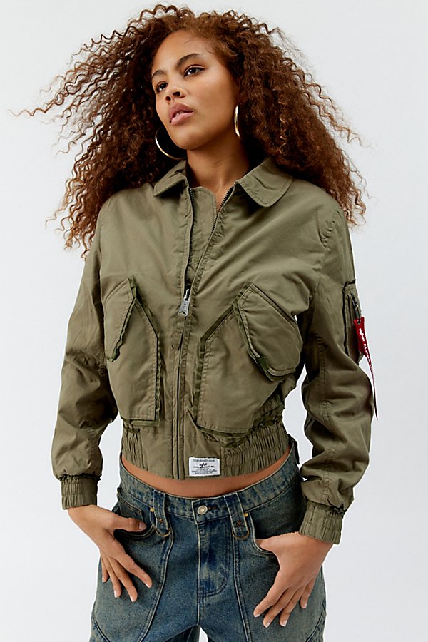 Alpha Industries Cwu 36/p Mod Bomber Jacket In Green, Women's At Urban Outfitters