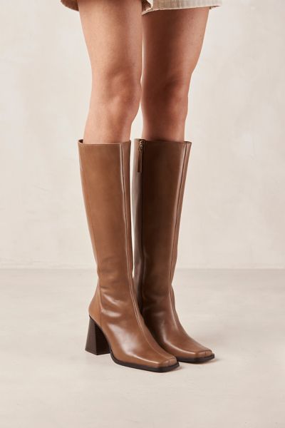 Alohas North Leather Knee High Boot In Camel