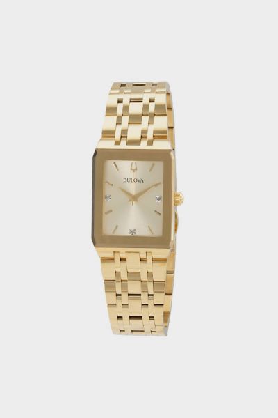 Bulova Quadra Quartz Rectangular Diamond Dial Watch Urban Outfitters