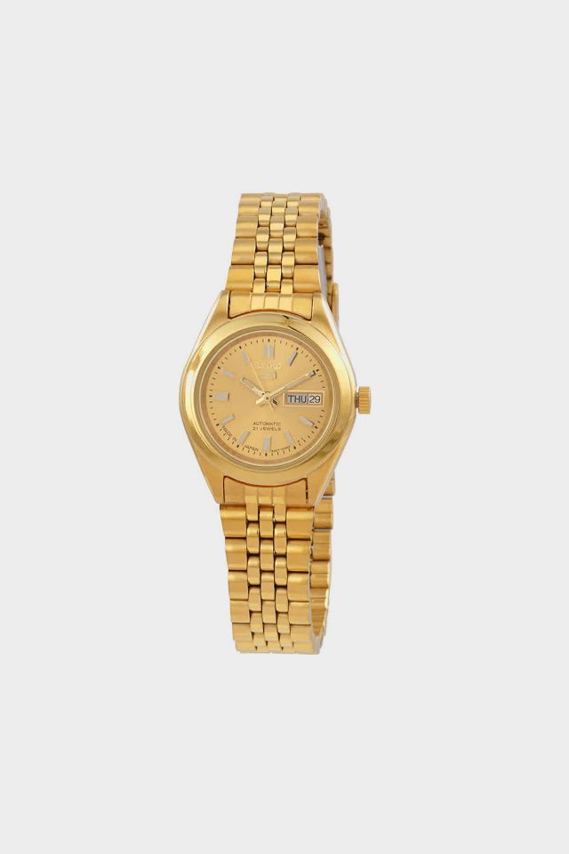 Seiko 5 Automatic Gold Dial Small Face Analog Watch Urban Outfitters