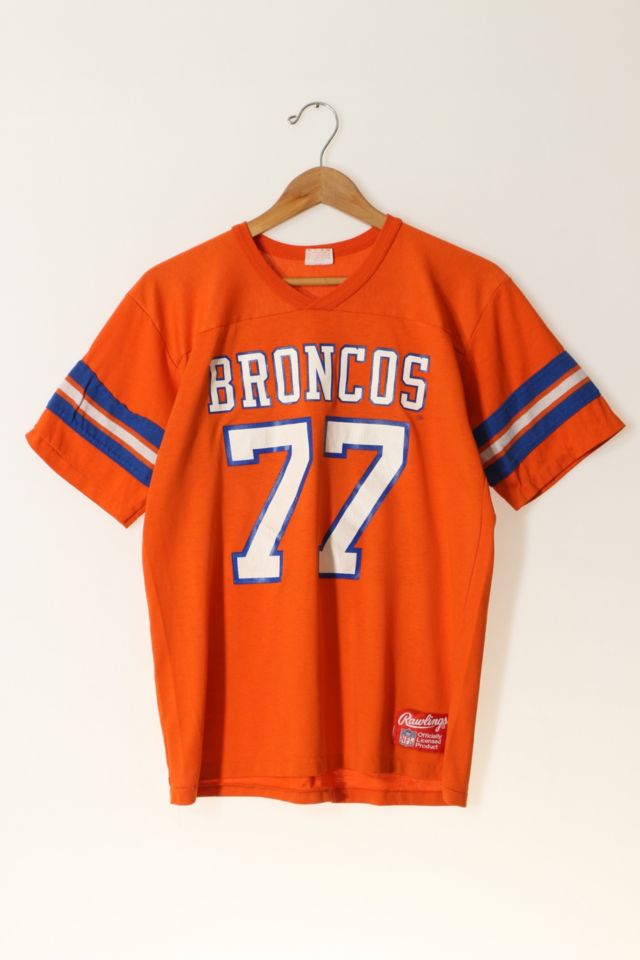 Vintage 1980s NFL Denver Broncos Jersey Cut V-neck T-shirt Made in