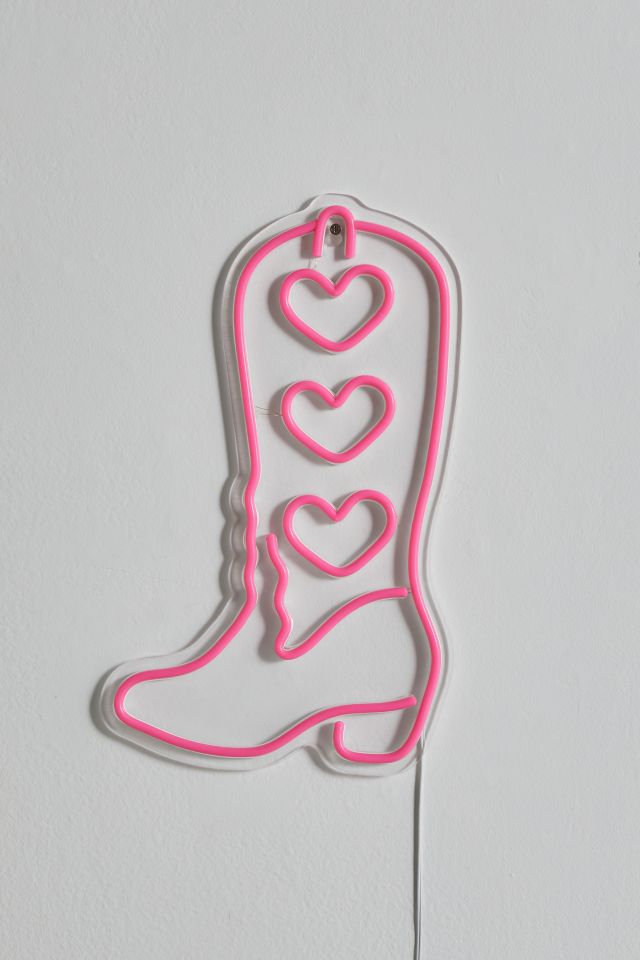 Enseigne fluo en forme de botte de cow-girl #1
