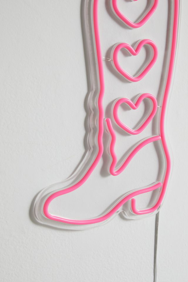 Enseigne fluo en forme de botte de cow-girl #3