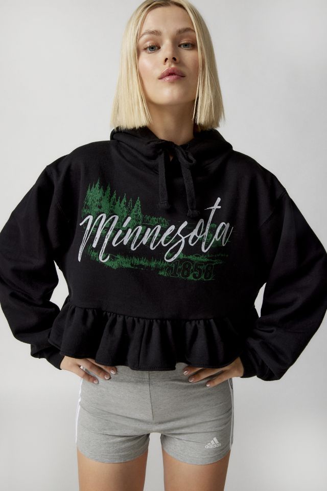 Urban Renewal Remade Collegiate Peplum Hoodie Sweatshirt