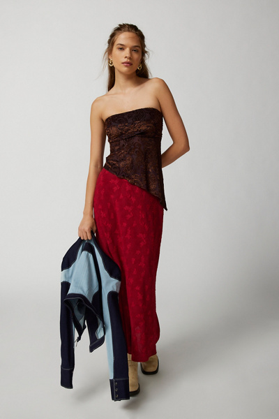 Urban Outfitters Uo Y2k Velvet Burnout Tube Top In Brown ModeSens