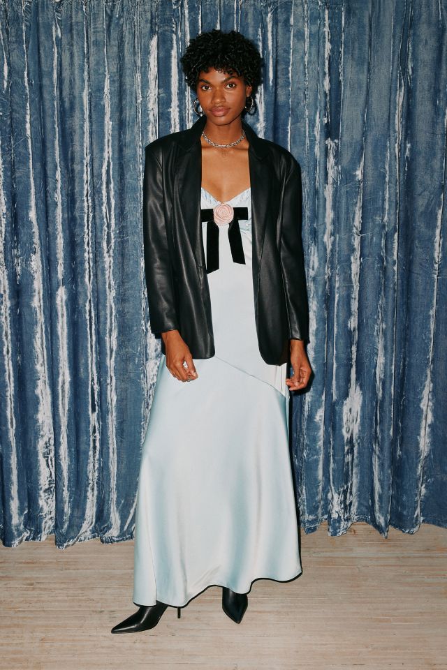 For Love & Lemons Jillian Satin Ruffled Maxi Dress #1