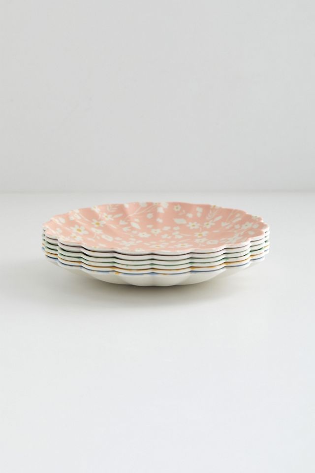 Meri Meri Floral Reusable Bamboo Small Plate Set Of 6 Urban Outfitters