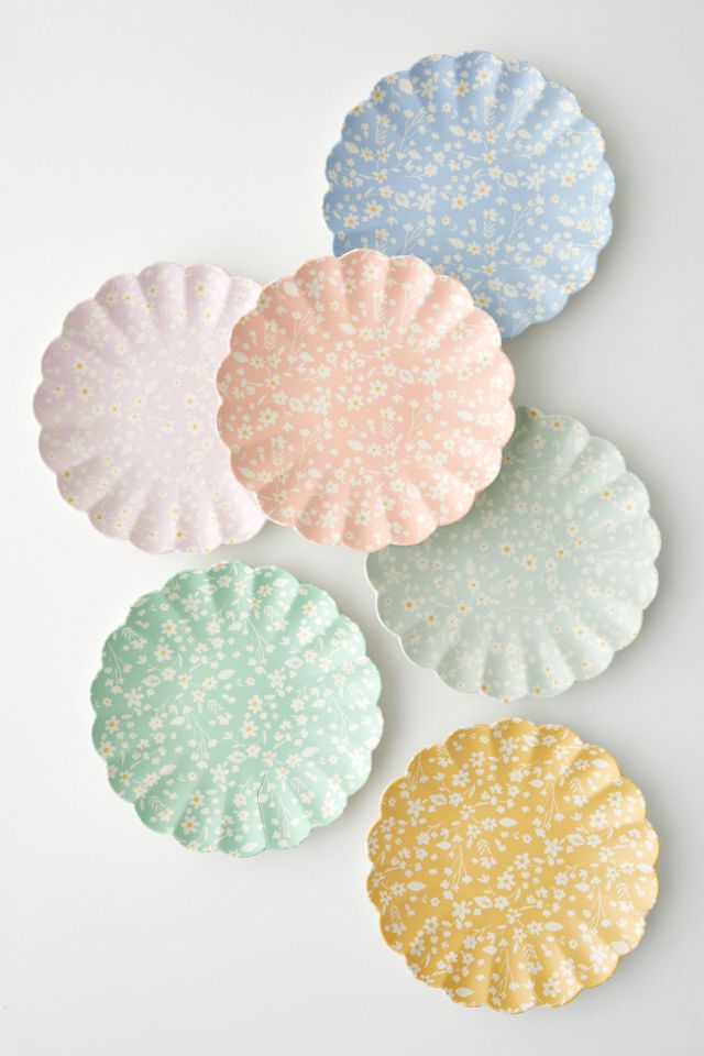 Meri Meri Floral Reusable Bamboo Small Plate Set Of 6 Urban Outfitters