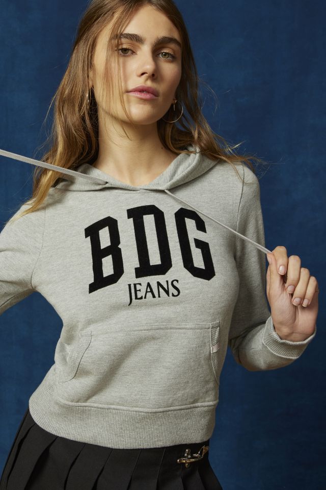 BDG Miley Logo Shrunken Hoodie Sweatshirt | Urban Outfitters Canada