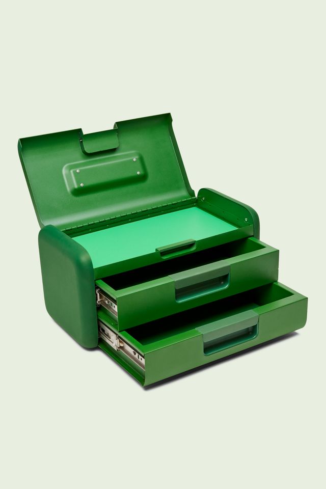 Green 2-Drawer Steel Toolbox with Powder Coat Finish