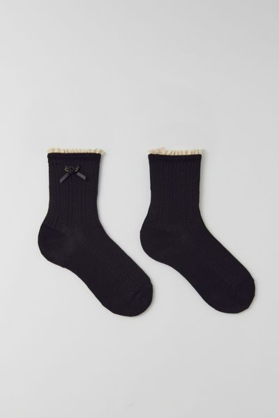 Rosette Pointelle Crew Sock