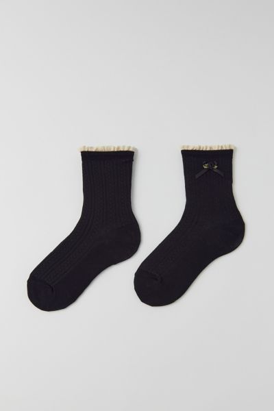 Rosette Pointelle Crew Sock