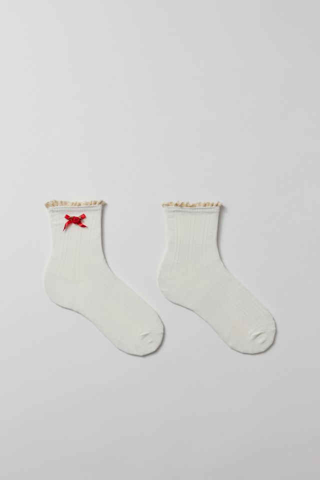 Rosette Pointelle Crew Sock #1