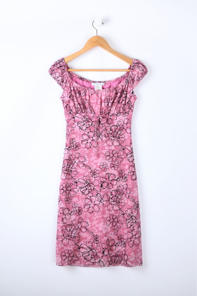 Vintage Y2k Pink & Black Printed Dress | Urban Outfitters