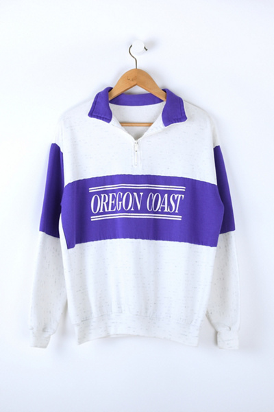Vintage 90s Oregon Coast Quarter-Zip Sweatshirt | Urban Outfitters