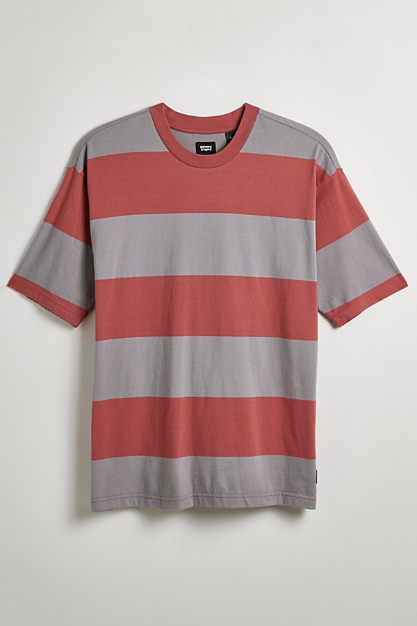 Levi's Bar Stripe Boxy Tee In Red, Men's At Urban Outfitters