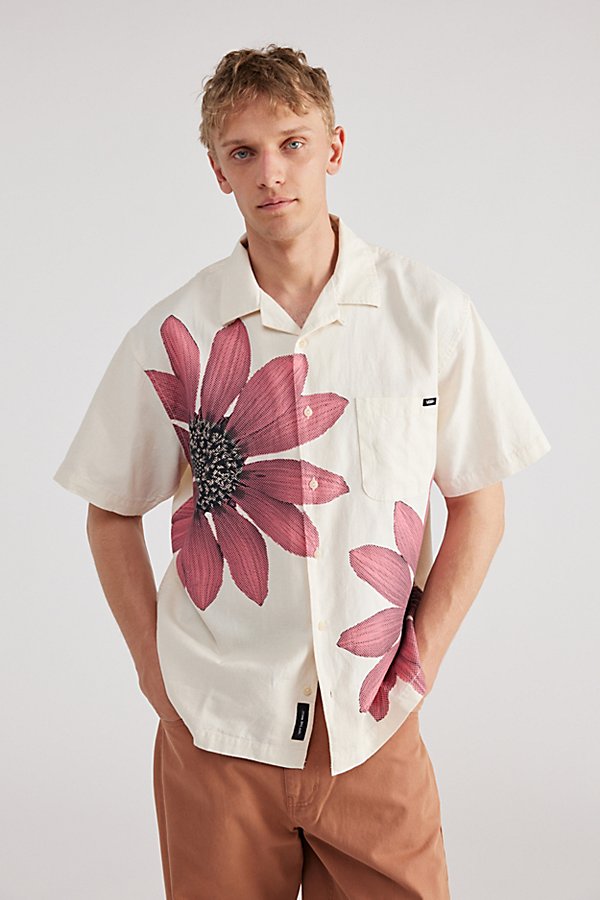 Shop Vans Laurel Woven Short Sleeve Shirt Top In Neutral, Men's At Urban Outfitters
