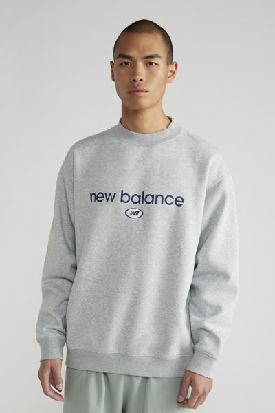 Shop New Balance Hoops Crew Neck Sweatshirt In Athletic Grey, Men's At Urban Outfitters
